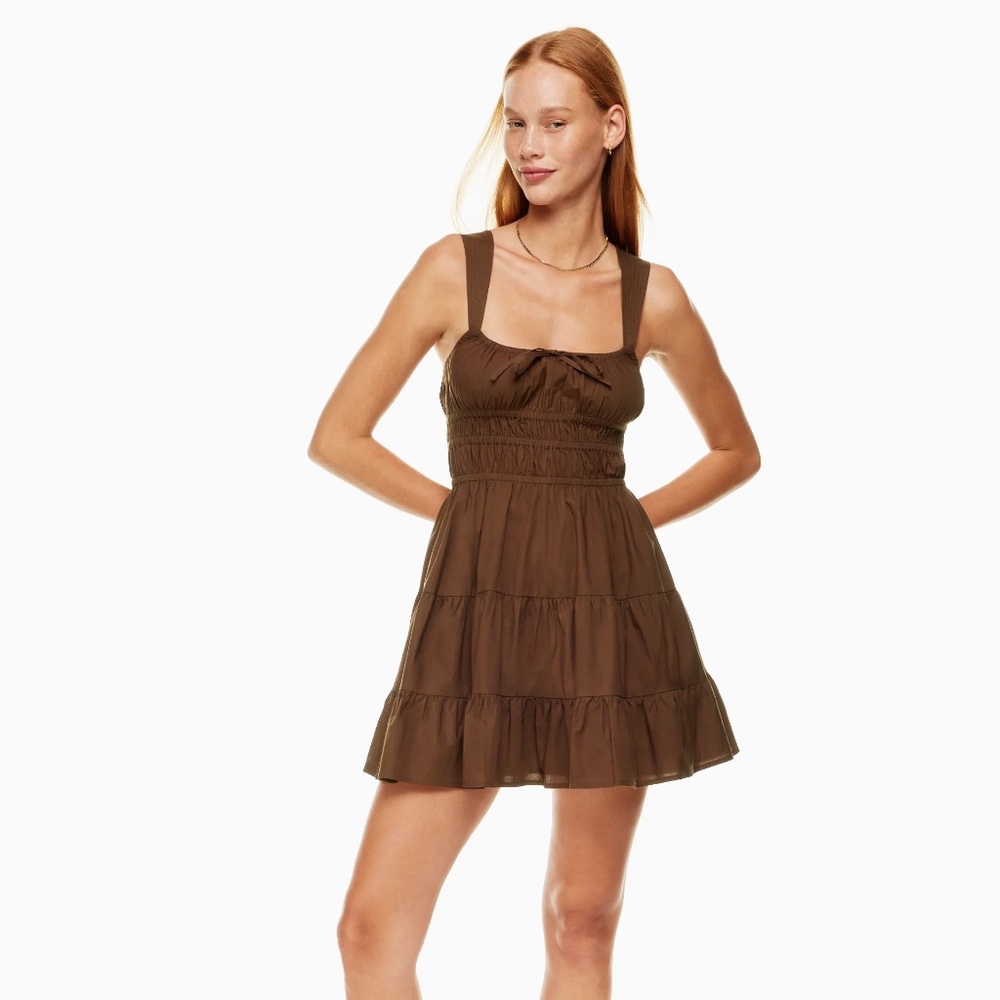 Aritzia Sunday Best Martine Dress in Cognac